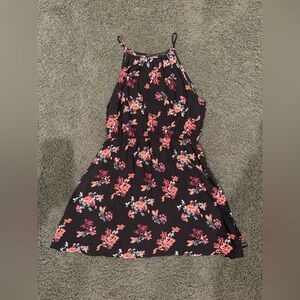 Justify Black Dress with Pink and Orange Floral Pattern